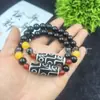 Pulseira de Ágata com Contas Dzi do Tibete Contas Dzi de Nove Olhos Contas Cilíndricas Vintage Pulseira de Jade Unissex Suprimento de Presente para Transmissão ao Vivo