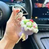 Novo Estilo Chaveiro de Flor de Lã Tricotada de Mão para Carro, Buquê de Crochê Feito à Mão, Pingente Decorativo Criativo Personalizado para Bolsa