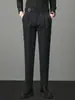 Ropa de Hombre Fengshe / Novedad Primavera y Otoño Pantalones Casuales para Hombre Doble Pliegue Pantalones Largos de Negocios Casual para Hombres Jóvenes a la Moda