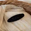 Pente de Tecido Oval Coreano com Bolinhas para Franja Invertida Grampo Antiderrapante Pente de Garfo Invertido de Alta Qualidade Acessório de Cabelo