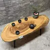 Mesa de Té de Madera de Alcanfor Talla de Raíz Madera Maciza Mesa de Café Pequeña Estilo Shaji B&B Sala de Estar Ventana Saliente Tatami Mesa Pequeña
