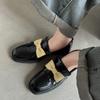 Temperamento extraordinário ~ Mocassins de couro com franja e laço estilo britânico 2024 outono sapatos de couro de salto baixo grosso feminino