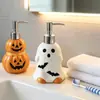 En Stock Amazon Más Vendido Calabaza Fantasma de Halloween Forma de Calabaza Botella de Cerámica con Pulsador para Dispensar Jabón de Manos y Gel de Ducha