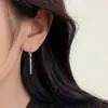 Pendientes Largos de Tira Full Diamond Brillantes Verano 2026 Nuevo Estilo Geométricos Largos de Circonita