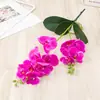 Flor Artificial Lubei Phalaenopsis 2 Hastes 3D Sensação Colada Ramo Pequeno Phalaenopsis Arranjo de Flores em Vaso Decoração Suave para Casa Flor Artificial