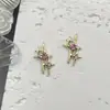 Joia de unha nova transfronteiriça rede vermelha doce legal diamante quatro estrelas liga decoração de unha atacado