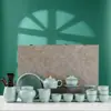 Conjunto Completo de Conjunto de Chá Kung Fu com Padrão de Rachaduras Ru Kiln e Ge Kiln para Uso no Escritório e em Casa, Incluindo Gaiwan, Bule e Caixa de Presente para Eventos Corporativos