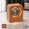 Bola de Cristal Creativa Cubo Reloj de Madera Maciza Luz Nocturna Evento de Celebración de Aniversario de Empresa Regalo Adorno de Escritorio Recuerdo