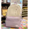 Mochila de Diseño Único con Bloques de Color para Mujer, Estilo Coreano para Estudiantes de Secundaria y Preparatoria, Mochila Casual Japonesa de Gran Capacidad