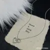 Collar de Plata de Ley S925 para Mujer, Colgante Irregular con Forma de Corazón de Doble Anillo, Cadena para Suéter, Moderno y Versátil, Cadena Clavicular Elegante y Exquisita