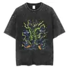 Talla Europea TransfronterizaCamiseta Negra Lavada para Hombre Streetwear Dragon Ball a
