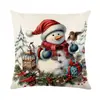 Funda de Almohada Navideña Temu Decoración Festiva Transfronteriza Estilo Pintura al Óleo Realista Funda para Cojín de Sofá Dormitorio Almohada Venta al por Mayor