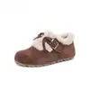 Sapatos de Algodão Birkenstock com Solado Grosso para Mulheres 2025 Novo Outono e Inverno Calçados de Algodão Bean Acolchoados com Forro de Lã Botas de Neve Grossas para Aquecer Uma Perna