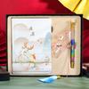 Manual de Shanhaijing, caja de regalo, marcapáginas de metal hueco con forma de grulla de estilo chino, regalo artístico retro y fresco.