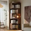 Estantería de esquina de madera maciza cuidadosamente seleccionada, estante de almacenamiento triangular vintage integrado para montaje en pared, mueble lateral para sofá de esquina, estantería para sala de estar