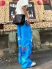 Pantalones de Verano para Hombre con Estampado de Letras Americanas de Pierna Ancha de Secado Rápido, Holgados Estilo Hip-Hop Paracaidista, Protección Solar, Pantalones Casuales
