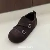 Sapatos Birkenstock Versáteis e Leves com Forro de Lã Estilo Coreano para Mulheres, Nova Coleção Outono/Inverno, Estilo Preguiçoso com Sola Grossa Retrô, Mocassins Casuais Versáteis, Tendência