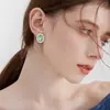 Pendientes de Plata de Ley S925 Pendientes de Calcedonia Verde Natural Nuevos Chinoiserie Moda de Alta Gama Pendientes de Aire Elegantes Retro para Dama