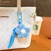 Pingente Chaveiro de Flor de Crochê, Charme de Bolsa Requintado e Fofo, Acessório de Chaveiro de Carro, Suprimento para Presente de Máquina de Garra