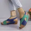 Sandálias Romanas Europeias e Americanas Femininas 2024 Verão Novo Estilo Plataforma Fundo Grosso Saia Casual Bico Aberto Versátil Praia Fresco