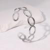Pulsera Geométrica Simple de Estilo Frío Transfronteriza Europea y Americana Amor Flor Oro Francés Chapado Acero Inoxidable para Mujer