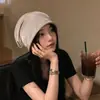 Sombrero Holgado Estilo Coreano Marrón Perezoso para Circunferencia de Cabeza Grande, Turbante Suave y Amigable con la Piel, Esencial para Sin Maquillaje, Sombrero de Punto a Prueba de Viento y Elegante