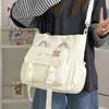 Bolso de Lona Multibolsillos Estilo Coreano Modelo Nuevo para Estudiantes, Bolso de Mano, Gran Capacidad para Estudiantes de Secundaria, Bolso Cruzado