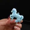 Colgante de Caballo Estéreo Brillante de Acrílico de Animal de Dibujos Animados Llavero Hecho a Mano DIY Colgante de Resina Material para Joyería