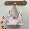 Bolso de Hombro con Letras Tailandesas de Colores Candy para Debajo del Brazo Bolso de Mano Nuevo de Moda para Mujer Bolso de Tela de Nylon de Alta Calidad con Lazo