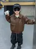 Chaqueta de Cuero de Primavera para Niños 2026 Nuevo Estilo Primavera y Otoño Estilo Coreano Chaqueta de Cuero Guapa para Niños Pequeños y Medianos Modelo Más Vendido