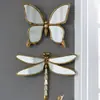 Espejo Retro Creativo Europeo Mariposa Libélula Colgante de Pared para Espejo Decoración de Pared de Fondo para Restaurante Pie de Colgante para Entrada Personalización