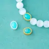 Prata de Lei S925 Estilo Ins Incrustado Amazonita Contas Espaçadoras Ovais DIY Colar de Cristal com Contas Acessórios de Prata
