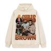 Camiseta Retrô Estampada Chris Brown Transfronteiriça Streetwear Americano Vintage Lavada Pesada Casual Manga Curta Ins
