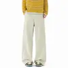 Calça larga personalizada/de alta qualidade, cor sólida, modelagem solta, estilo de perna reta, novo estilo americano, comprimento até o chão, calça casual de perna curva, cinza escuro