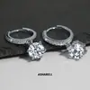 Brincos de prata esterlina S925 banhados a pt950 Micro Set Brincos clássicos de seis garras Brincos de moissanita D Color Brincos de moissanita para mulheres