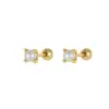 Pendientes de Plata de Ley S925 Chapados en Oro de 18K, Pendientes de Hilo con Perlas de Imitación para Mujer, Delicados Pendientes de Mini Perlas para Piercing de Oreja
