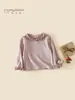 Camiseta de Manga Larga con Cuello Redondo para Niña, Nuevo Modelo Otoño 2026, Camiseta Básica Clase A para Niños, Estilo Primavera y Otoño, Top para Ropa de Bebé Niña