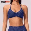 Nuevo sujetador deportivo de yoga dfyne para mujer, top de yoga sin costuras de secado rápido, estilo europeo y americano con cuello halter y espalda y tirantes bonitos