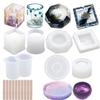 Una variedad de caja de almacenamiento de bola tridimensional cilíndrica de silicona molde de espejo columna de cristal colgante gota de resina juego de joyería