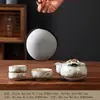 Bule de mão da cerâmica Ru, cultural e artístico, bule para infusão de chá, gaiwan, xícara de chá, conjunto de chá de viagem, bolsa portátil para exterior, presente, xícara de chá rápida, Festival do Meio Outono