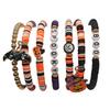 Pulsera con colgante de murciélago de Halloween transfronteriza, pulsera de calabaza de arcilla blanda naranja divertida con letras, venta al por mayor