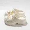 Sapatos femininos de sola grossa e com furos, novo estilo de sandálias de praia antiderrapantes com bico alto para mulheres, verão 2024