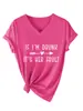 Si estoy borracho es su camiseta casual y cómoda de manga corta con cuello en V para mujer de Amazon eBay sitio independiente
