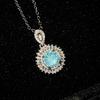 Nuevo collar de lujo con topacio con incrustaciones de diamantes y corte de fuegos artificiales, anillo abierto de oro rosa con diamantes de alto carbono de 2 quilates para mujer