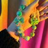 Chapado en color UV deslumbrante lazo diy hecho a mano cadena para teléfono móvil material de cuentas accesorio para pendientes de agujero recto nudo de albóndiga