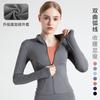 Europeo y Americano Transfronterizo Secado Rápido Deportivo Cuello Alto Adelgazante Tops de Yoga Ajustados Fitness Chaquetas de Manga Corta para Exterior