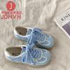 Zapatillas de deporte informales Forrest Gump blancas para mujer, diseño de nicho rosa, para otoño de 2024