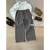 Su Xinlan/YOUMO Pantalones de Abuela Cropped Elásticos en Cuatro Direcciones de Alta Calidad Jeans Rectos Versátiles Minimalistas 72625