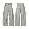 Calça listrada estilo "old money" americano para homens e mulheres, calça casual curva drapeada vintage para primavera e outono, calça de terno para o dia a dia de corte solto