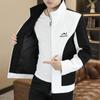 Transfronterizo se puede distribuir en nombre de la primavera de 2025 nuevo color combinado chaqueta con cremallera bordada abrigo blanco negro caqui